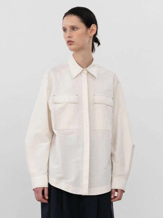 商品RRACE|Stitch Pocket Shirt_Off White,价格¥1246,第3张图片详细描述