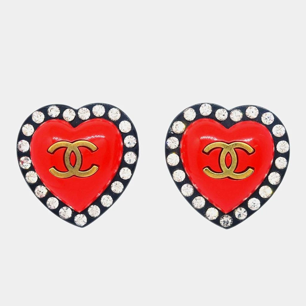 商品[二手商品] Chanel|Chanel Heart Rhinestone Clip-On Earrings,价格¥30915,第1张图片