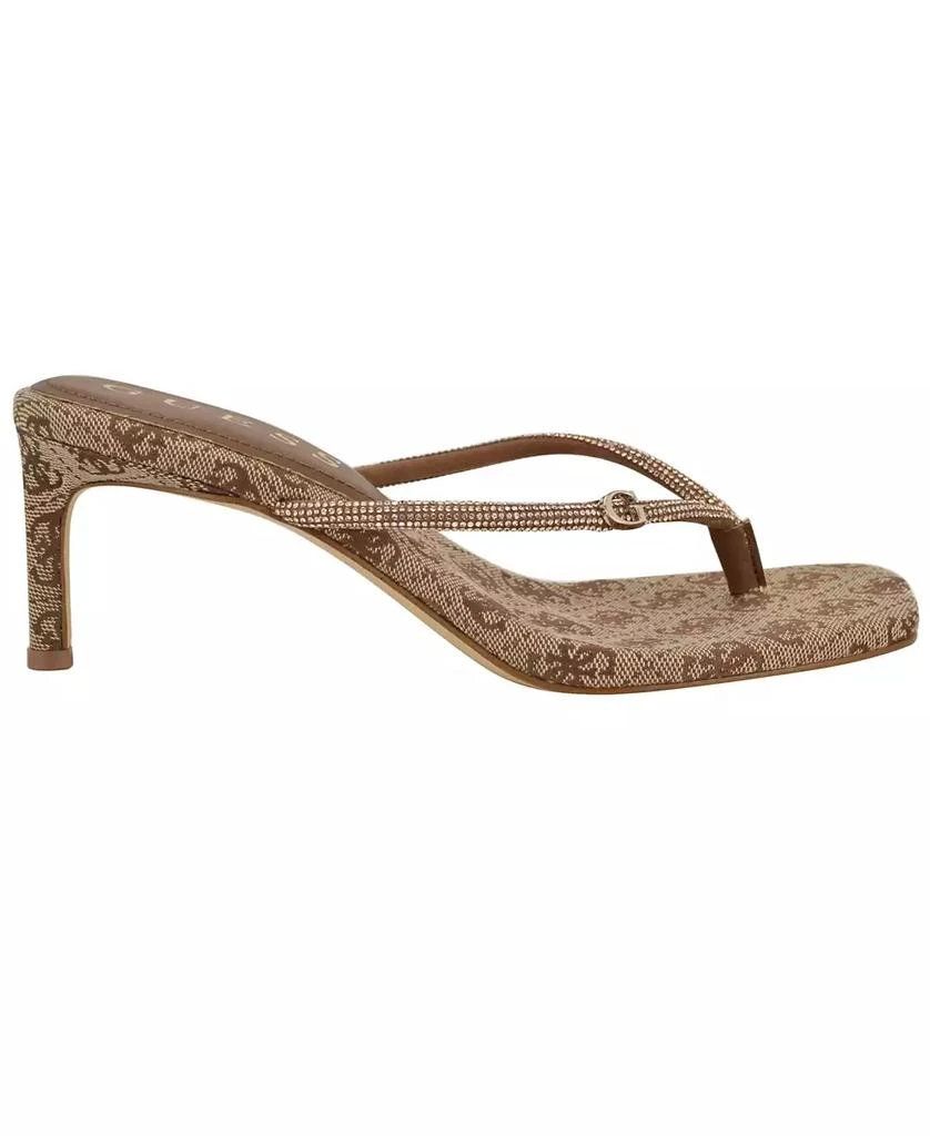 商品GUESS|Women's Mayan Rhinestone Thong Kitten Heel Sandals,价格¥470,第2张图片详细描述