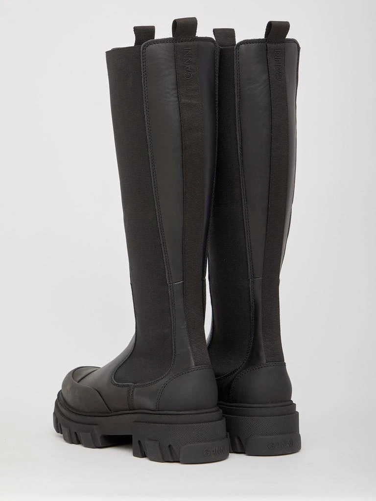 商品Ganni|Black leather high-boots,价格¥2576,第4张图片详细描述
