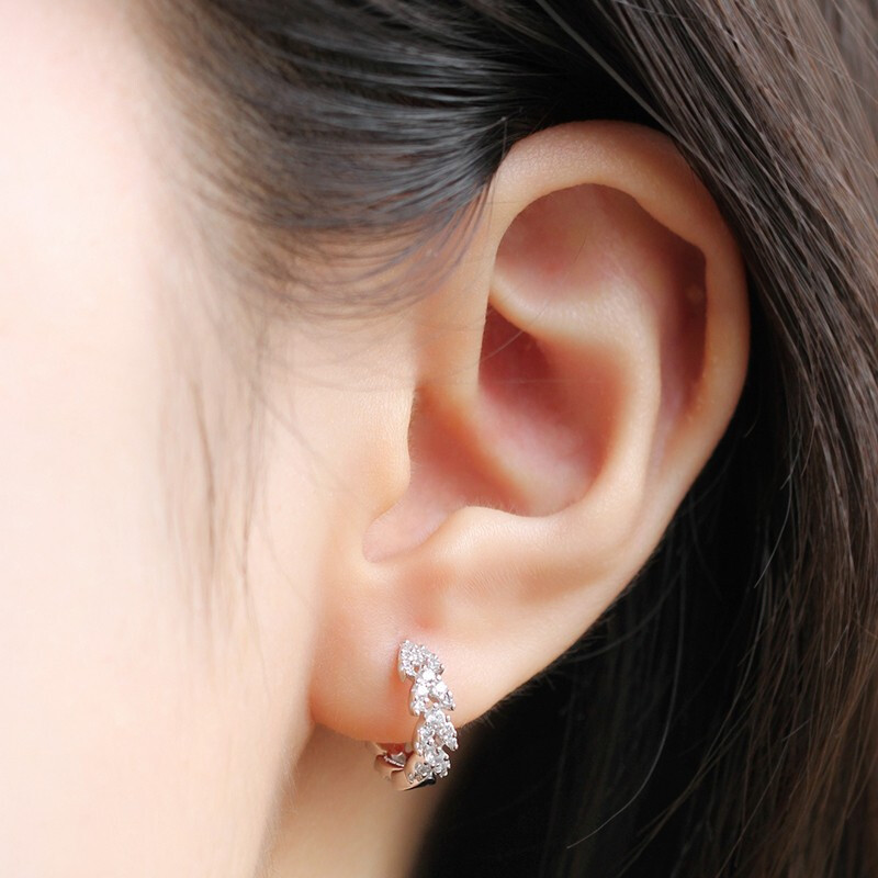 APM Monaco银镶晶钻几何设计感环形耳环耳扣女 送女友礼物AE11675OX商品第6张图片规格展示