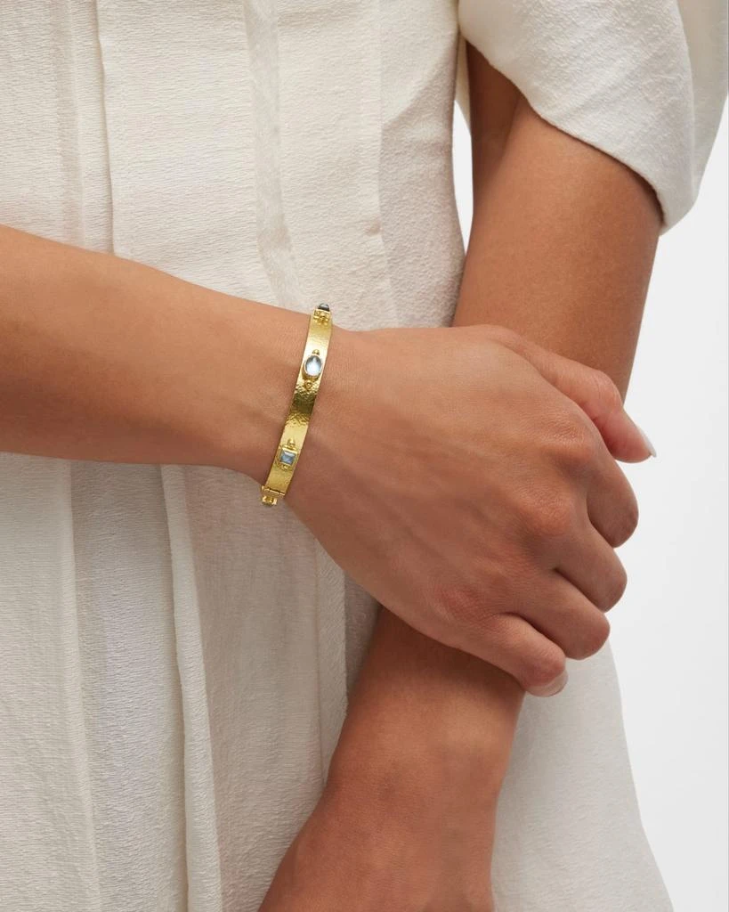 商品Elizabeth Locke|19K Flat Ribbon Roberta Bangle with Aquamarine,价格¥61788,第2张图片详细描述