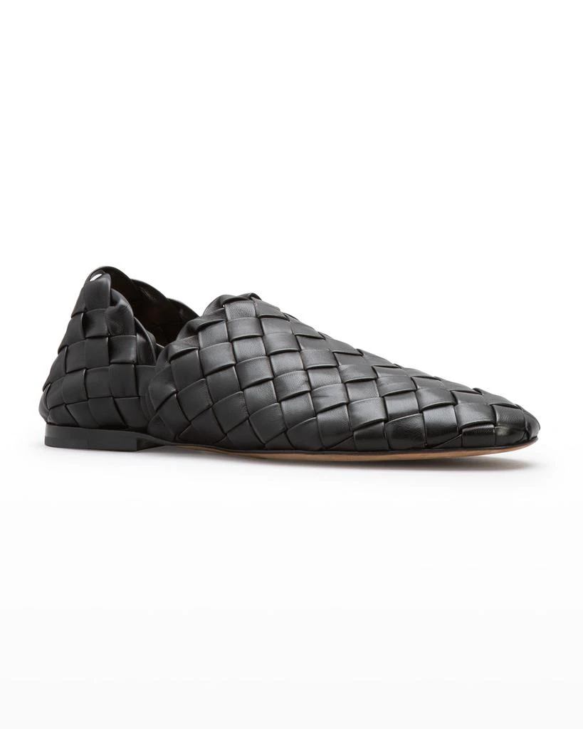 商品Bottega Veneta|Men's Woven Leather Slippers, Black,价格¥19160,第2张图片详细描述