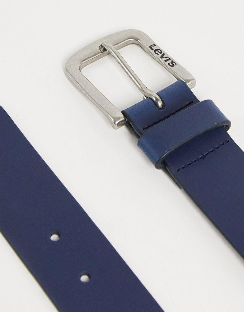 商品Levi's|Levi's seine leather belt in navy,价格¥223,第4张图片详细描述
