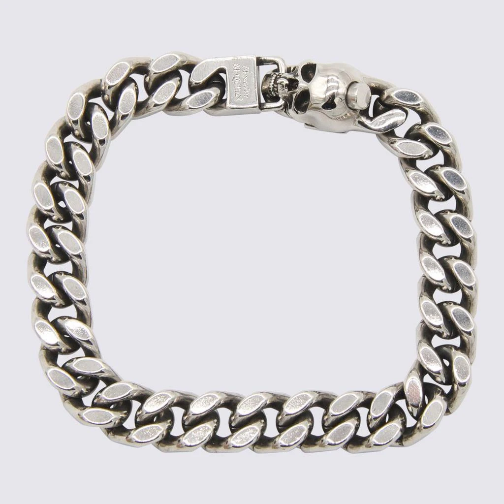 商品Alexander McQueen|ALEXANDER MCQUEEN SILVER-TONE BRASS BRACELET,价格¥2168,第1张图片