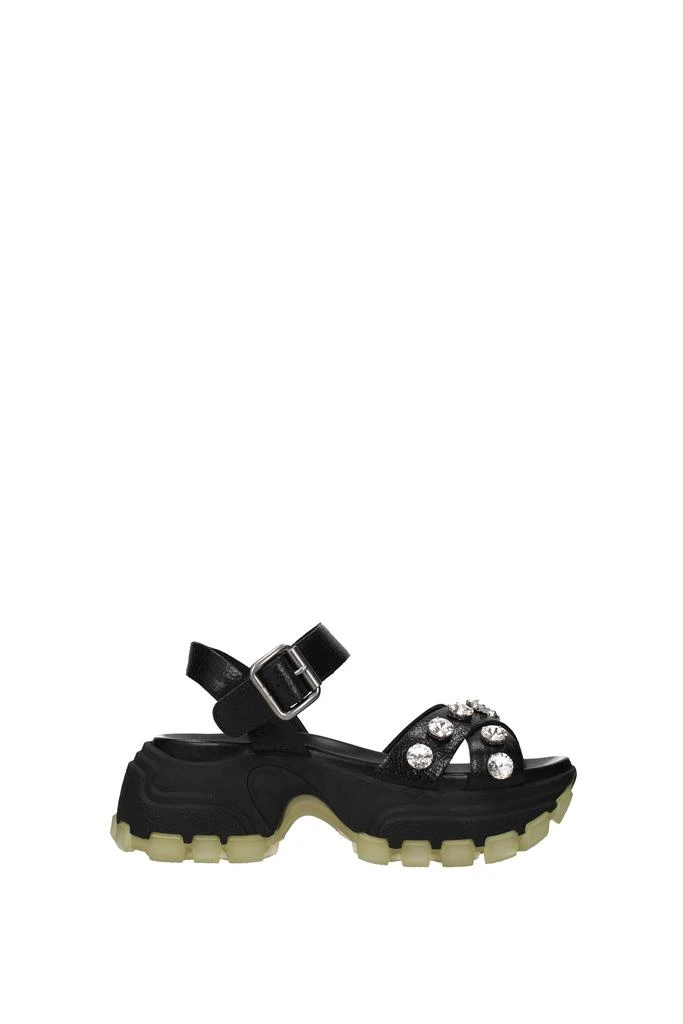 商品Miu Miu|Sandals Leather Black,价格¥2617,第1张图片