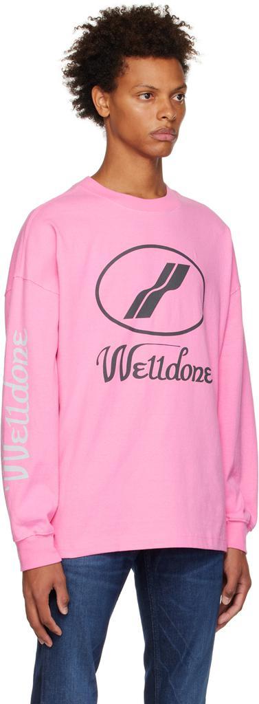 商品We11done|Pink Print Long Sleeve T-Shirt,价格¥707,第4张图片详细描述