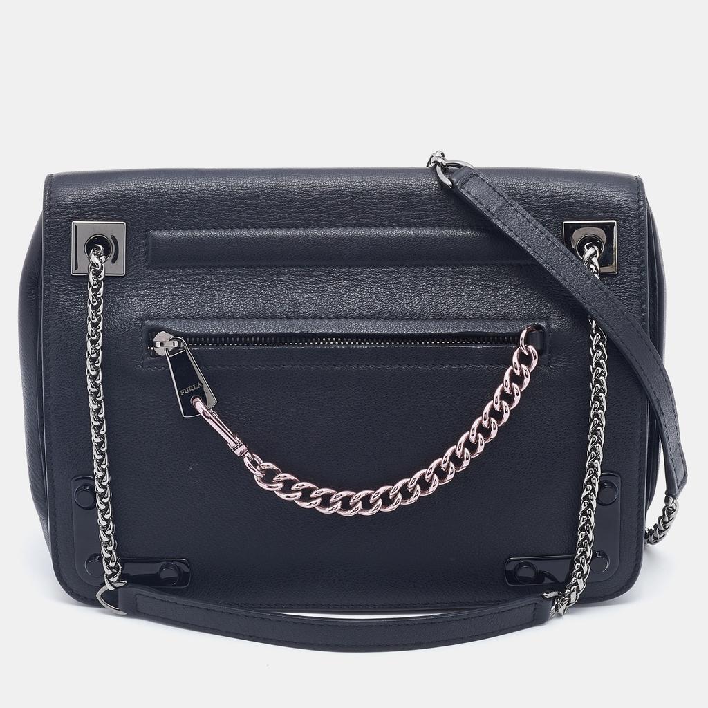 Furla Black Leather Diana Shoulder Bag商品第1张图片规格展示