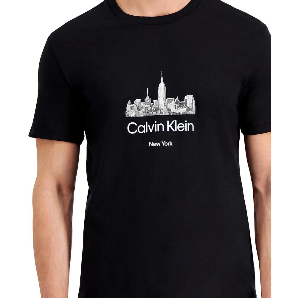 商品Calvin Klein|Men's NYC Skyline Logo Crewneck T-Shirt,价格¥319,第3张图片详细描述