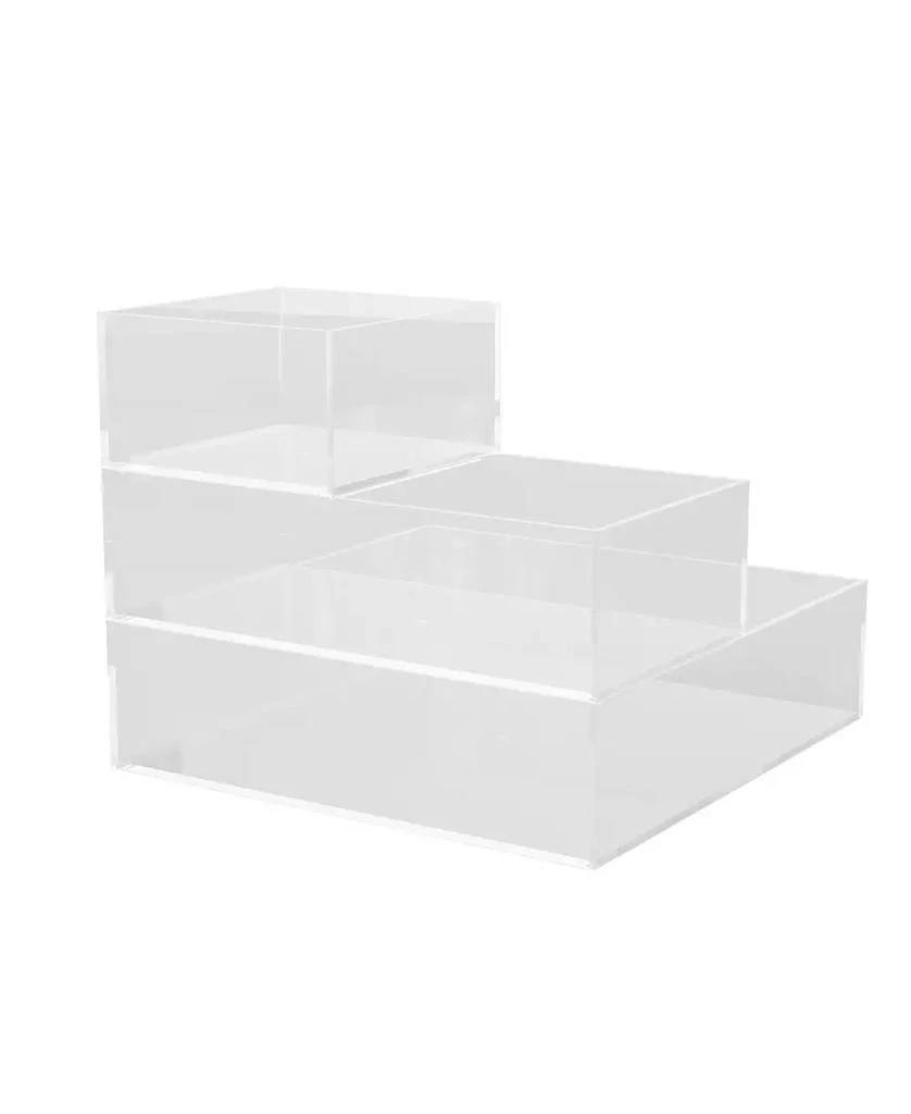 商品Martha Stewart|Brody Plastic Storage Organizer Bins with Engineered Wood Lids for Home Office or Kitchen, 3 Pack Small, Medium, Large,价格¥261,第1张图片