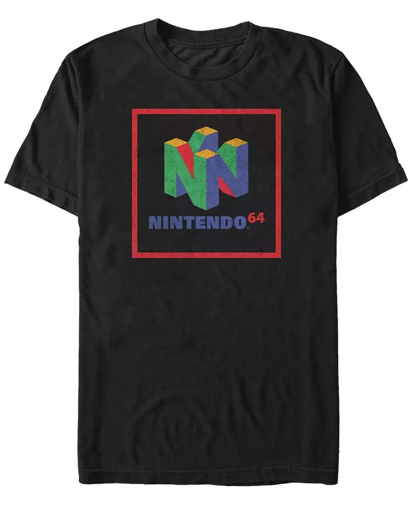 商品Nintendo|Nintendo Men's 64 Cube Classic Logo Short Sleeve T-Shirt,价格¥187,第1张图片