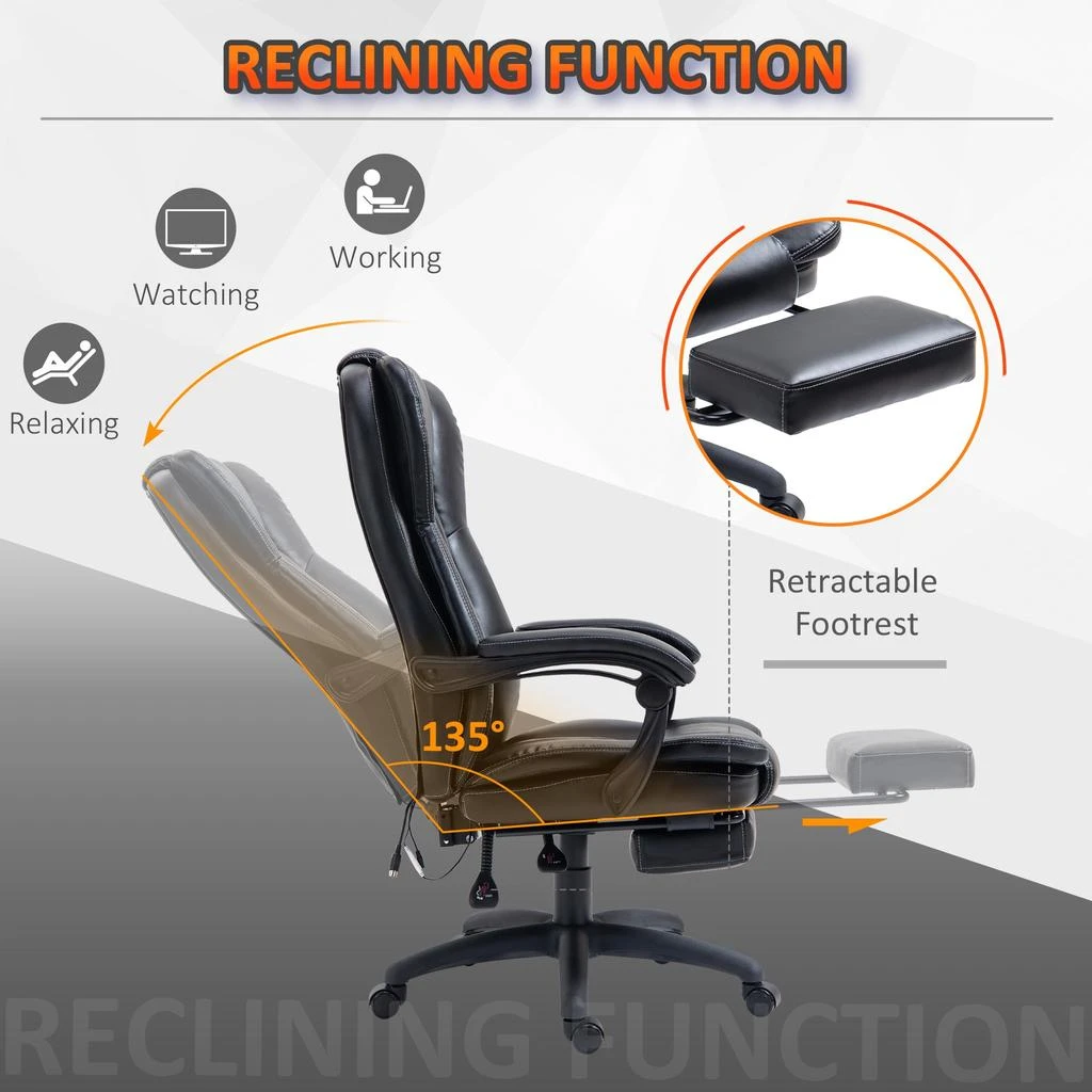 商品Simplie Fun|Vinsetto High Back Massage Office Chair,价格¥3175,第2张图片详细描述