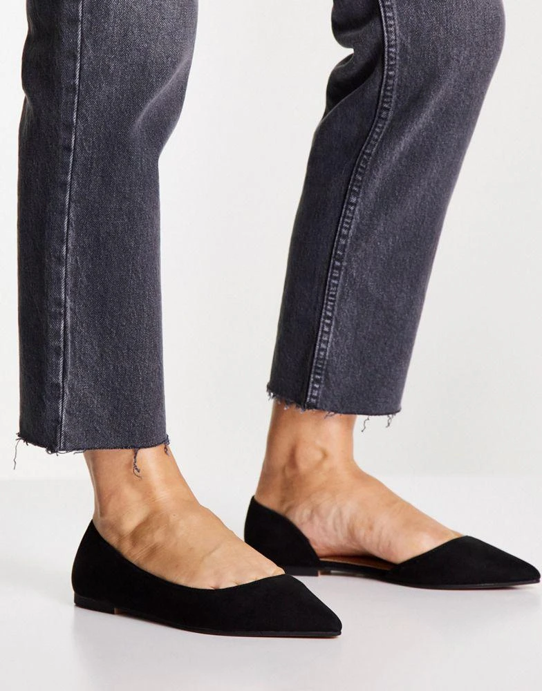 商品ASOS|ASOS DESIGN Wide Fit Virtue d'orsay pointed ballet flats in black,价格¥91,第2张图片详细描述