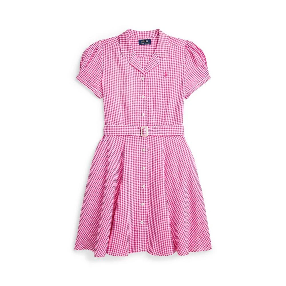 商品Ralph Lauren|Big Girls Belted Gingham Linen Dress,价格¥368,第1张图片