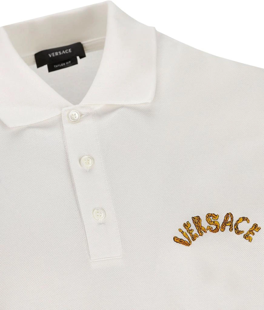 商品Versace|Versace Seashell Baroque-Logo Embroidered Short-Sleeved Polo Shirt,价格¥2007,第3张图片详细描述