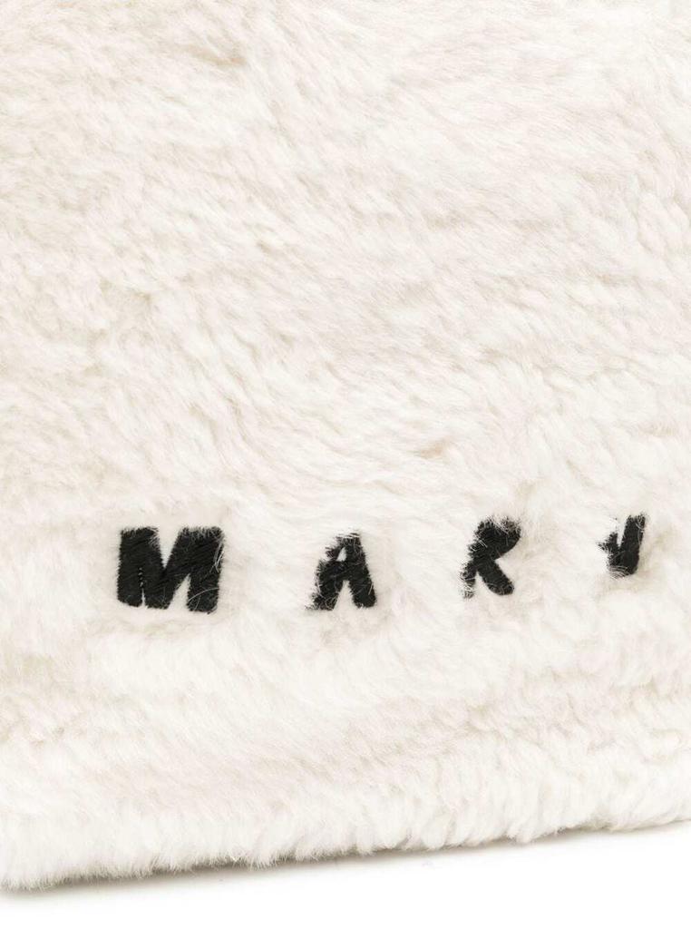 Museum  White and Black Wool Shopper  Bag with Logo Marni Woman商品第3张图片规格展示