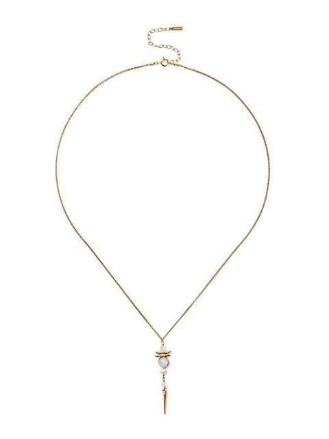 商品Chan Luu|18K Gold-Plated & Multi-Stone Linear Pendant Necklace,价格¥685,第2张图片详细描述