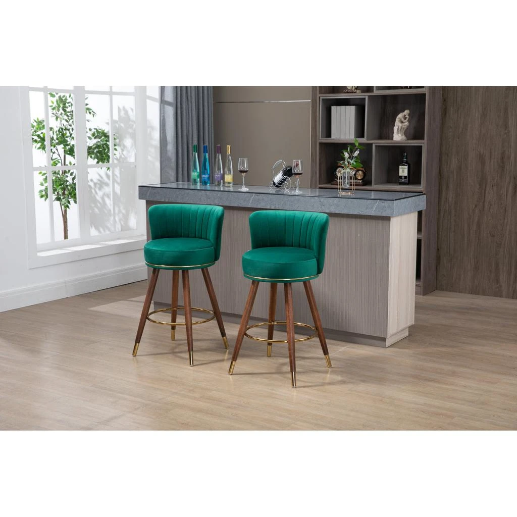 商品Simplie Fun|Counter Height Bar Stools Set of 2 for Kitchen Counter Solid Wood Legs,价格¥2895,第1张图片