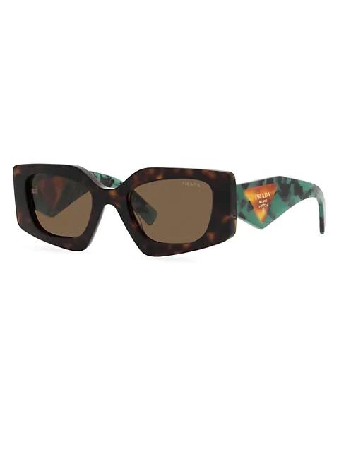 52MM Tortoiseshell Rectangular Sunglasses商品第2张图片规格展示