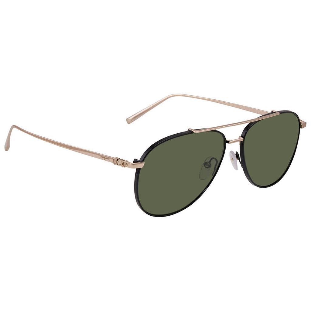 商品Salvatore Ferragamo|Green Aviator Mens Sunglasses SF201S 733 60,价格¥590,第1张图片