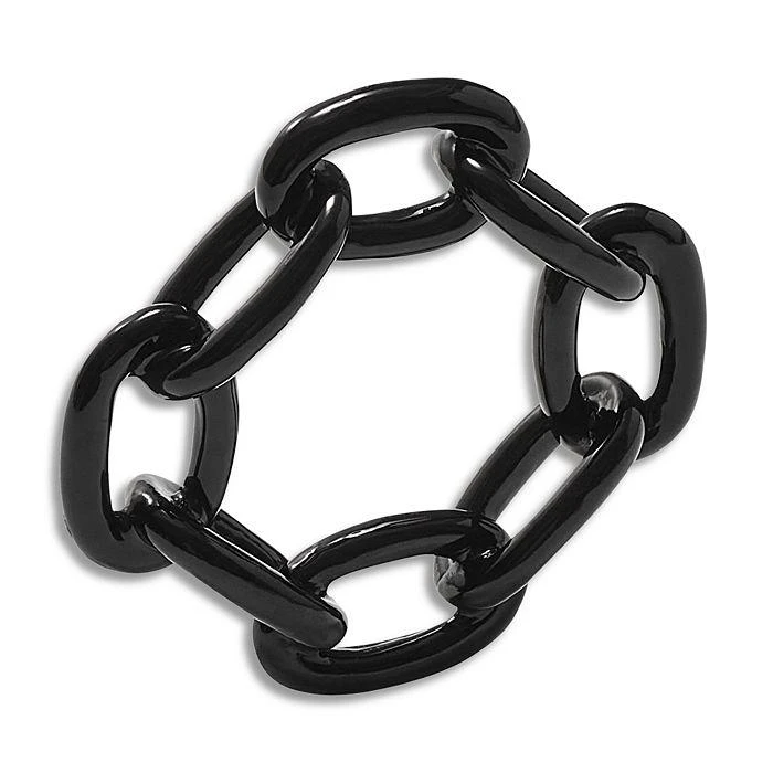 商品Kim Seybert|Kim Seybert Enamel Link Black Napkin Ring, Set of 4 in a Gift Box ,价格¥856,第1张图片