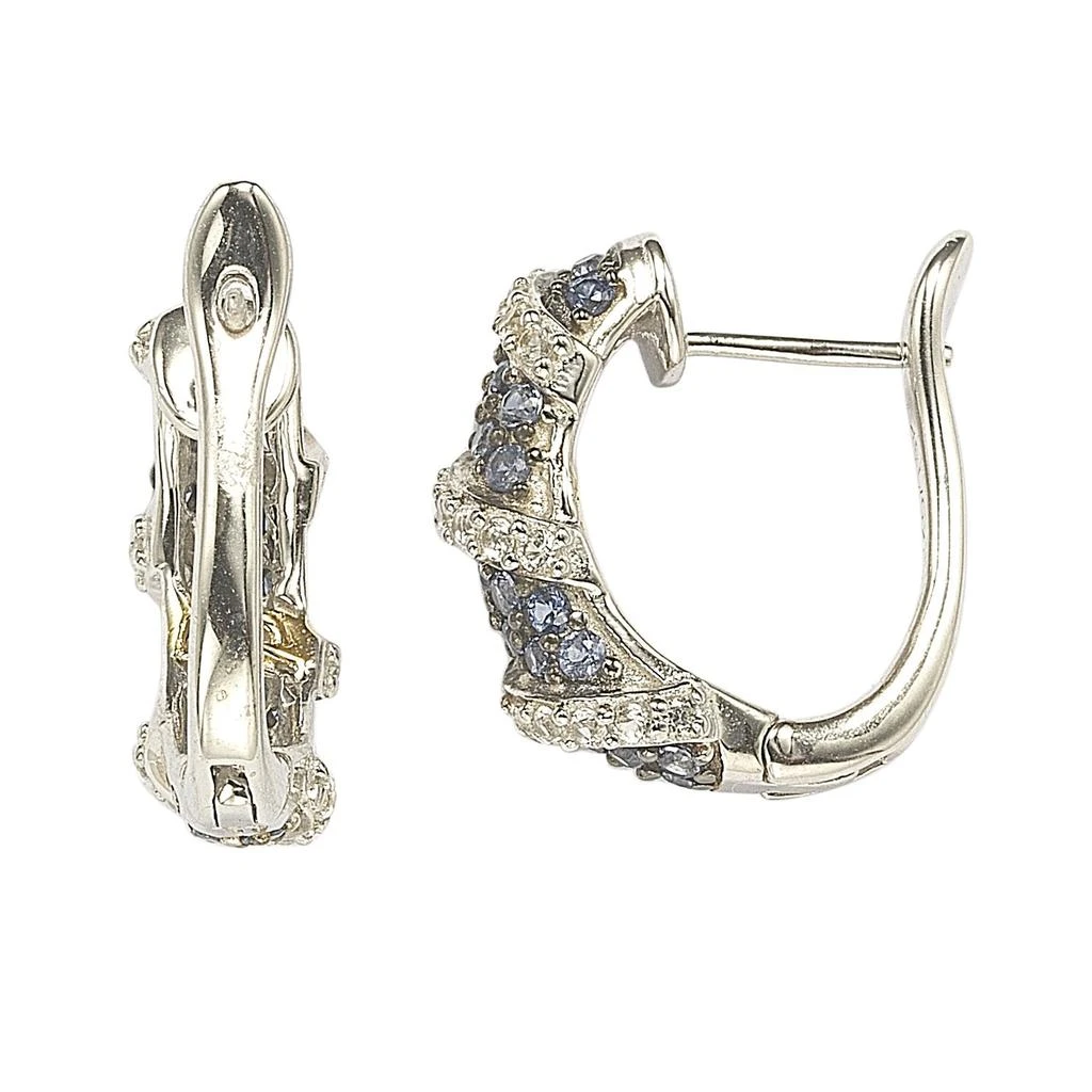 商品Suzy Levian|Sapphire and Diamond Accent in Sterling Silver Petite Wrap Around Earrings,价格¥2574,第2张图片详细描述