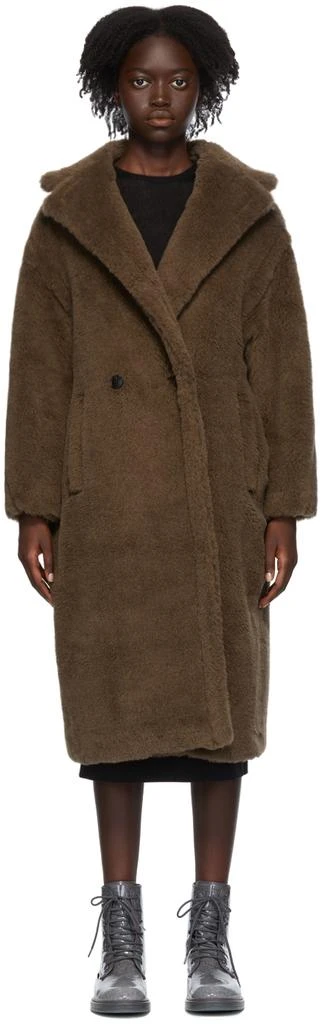 商品Max Mara|Brown Alpaca & Silk Teddy Bear Icon Coat,价格¥25958,第1张图片