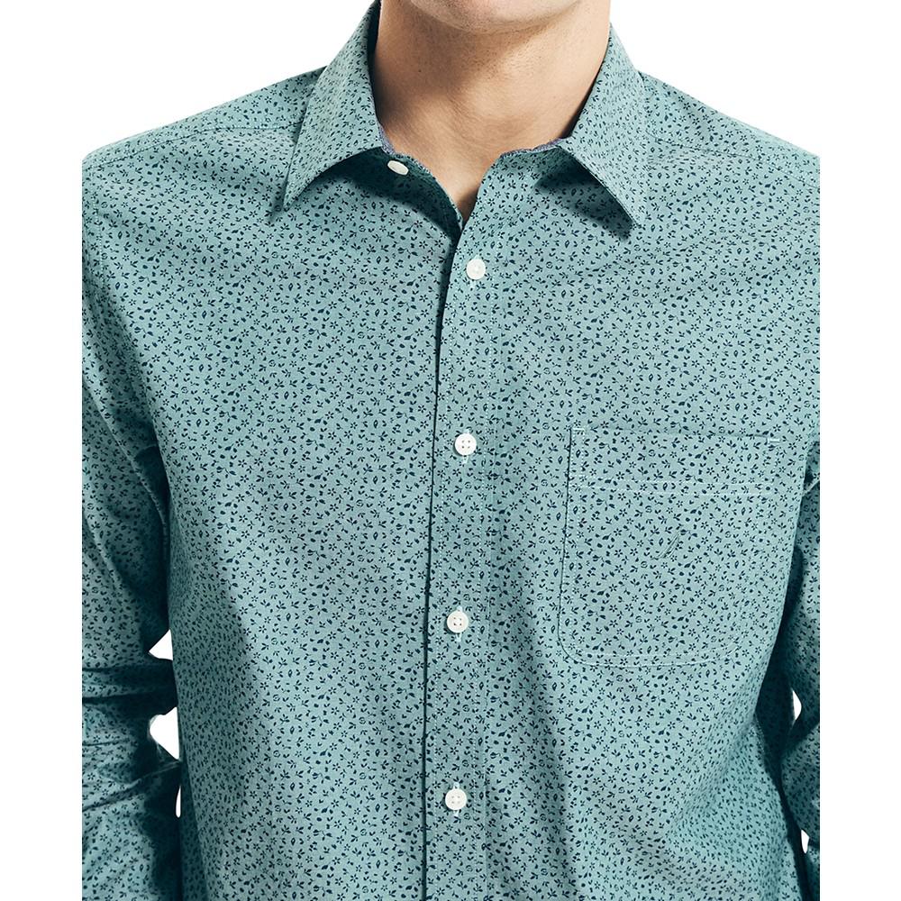 Men's Classic-Fit Long-Sleeve Floral-Print Poplin Shirt商品第3张图片规格展示