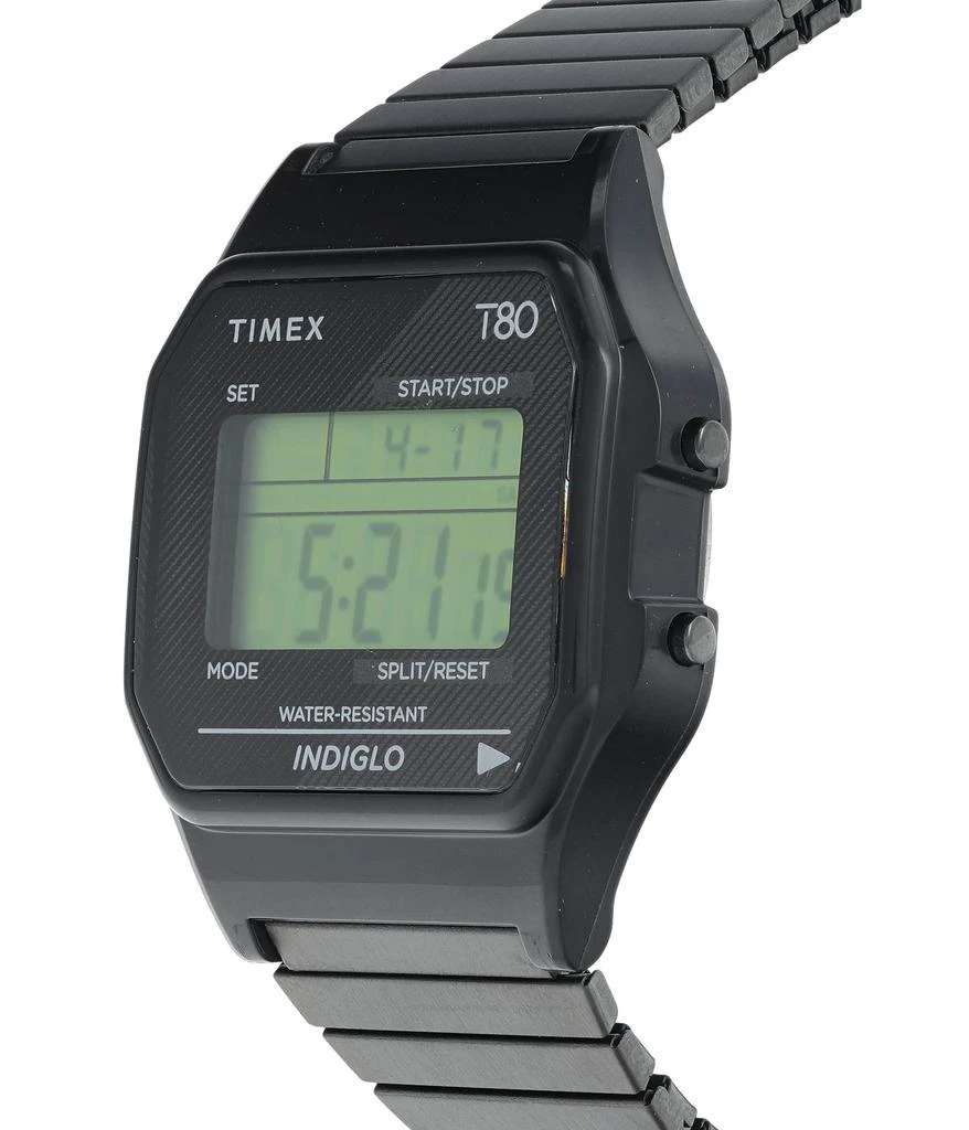 商品Timex|34 mm T80 Black Tone Case Digital Dial Black Stainless Steel Expansion Bracelet Watch,价格¥441,第2张图片详细描述