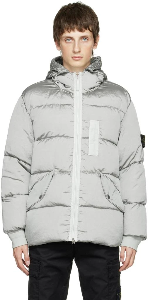 商品Stone Island|Gray Metal Econyl Down Jacket,价格¥7786,第1张图片