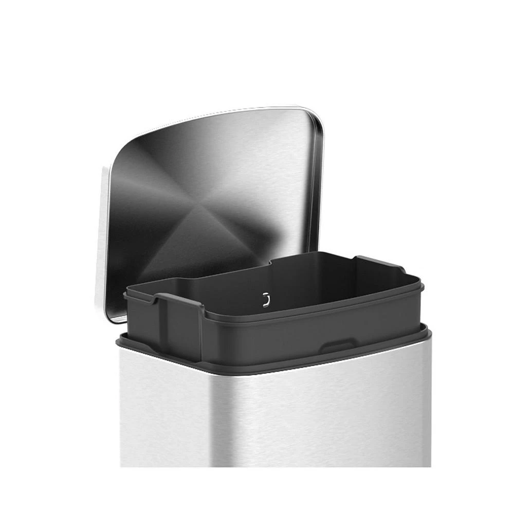 商品Mega Casa|10.6 Gal./40 Liter Stainless Steel Rectangular Step-on Trash Can for Kitchen,价格¥592,第2张图片详细描述