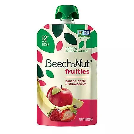 商品Beech-Nut|Beech-Nut Veggies and Fruities Stage 2 Baby Food, Variety Pack 3.5 oz. pouch, 18 ct.,价格¥153,第4张图片详细描述