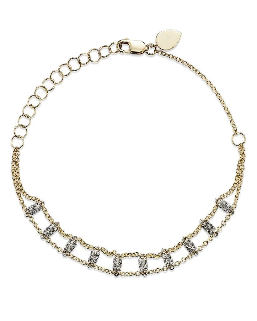 商品Meira T|14K White & Yellow Gold Diamond Bars Bracelet,价格¥6623,第1张图片