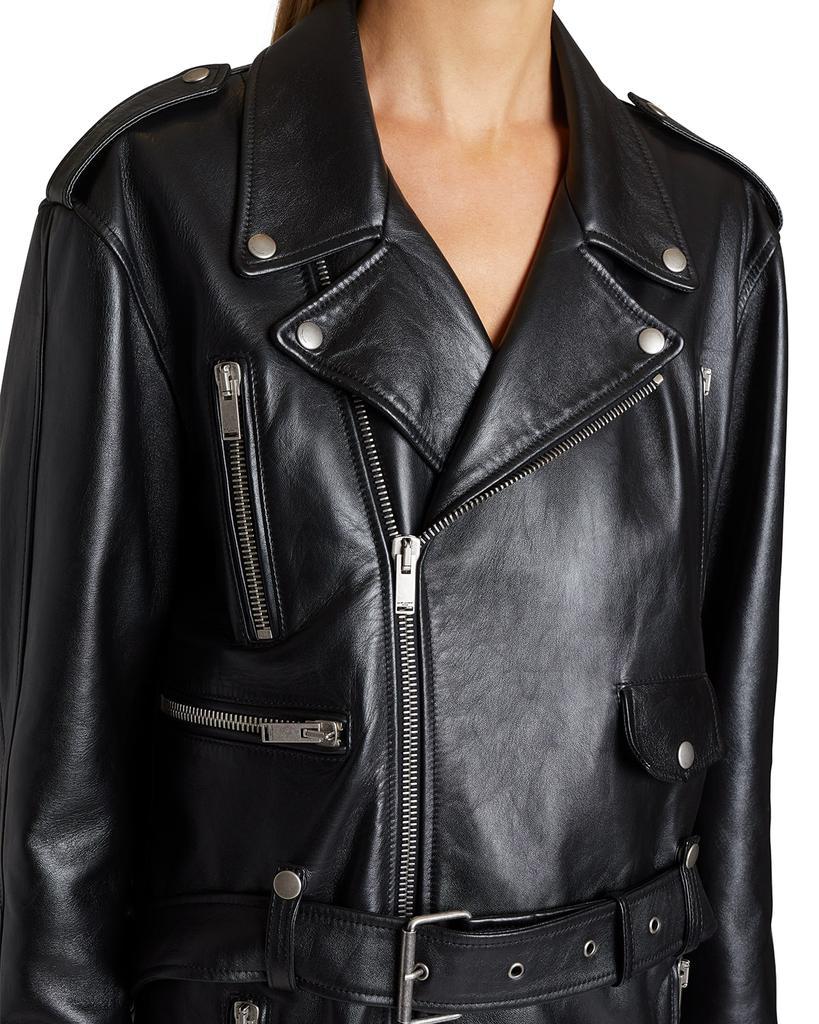 商品Yves Saint Laurent|Leather Mid Motorcycle Coat,价格¥54871,第7张图片详细描述