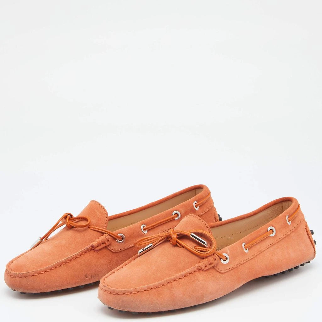 商品[二手商品] Tod's|Tod's Orange Suede Bow Slip On Loafers Size 38,价格¥1380,第2张图片详细描述