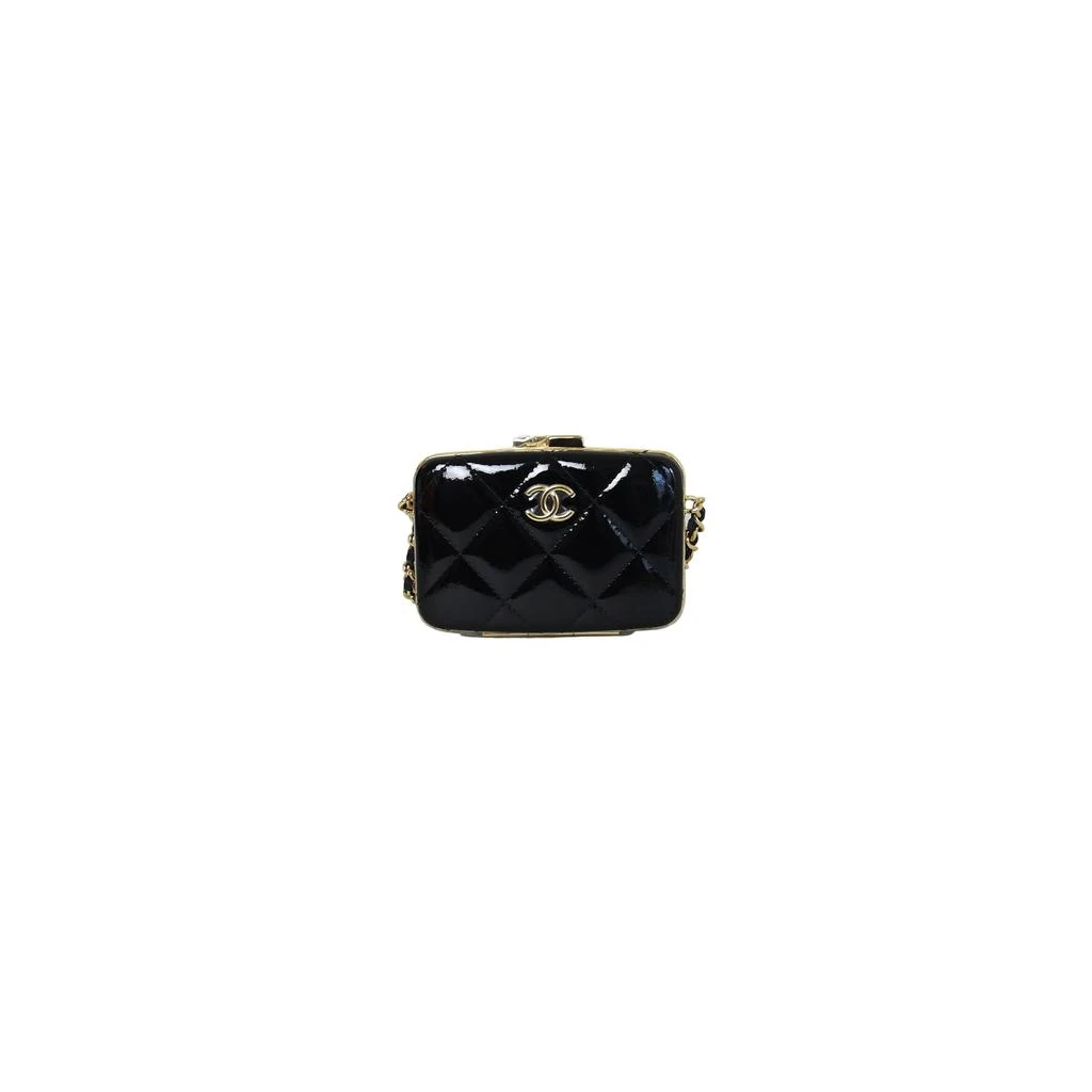 商品Chanel|Chanel Small Box with Chain Patent Leather Clutch Black,价格¥27192,第1张图片