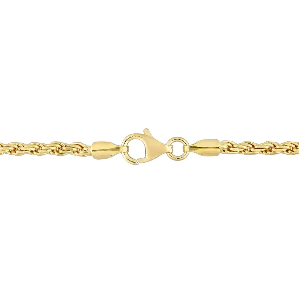 商品Mimi & Max|2.2mm Rope Chain Necklace in Yellow Plated Sterling Silver - 18 in,价格¥411,第5张图片详细描述