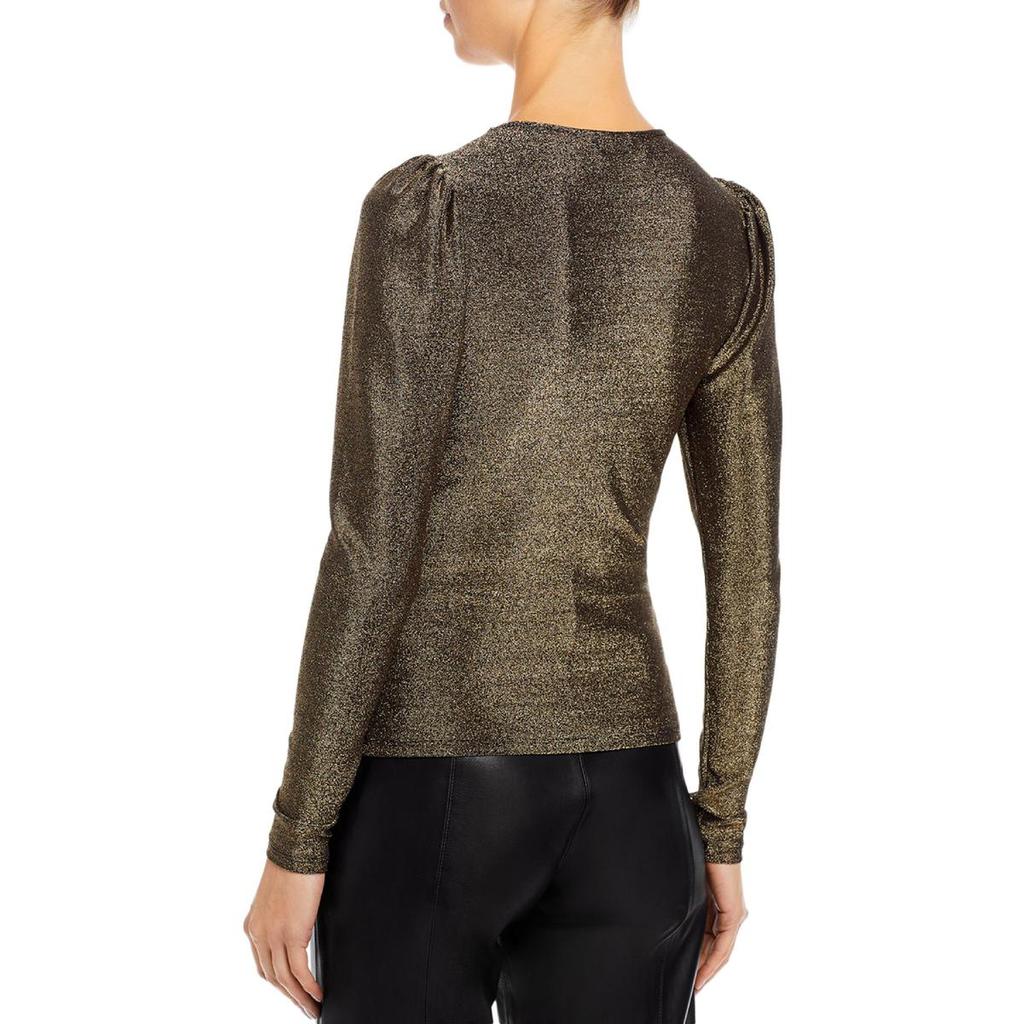 n:PHILANTHROPY Womens Delia Metallic Cut Out Pullover Top商品第3张图片规格展示