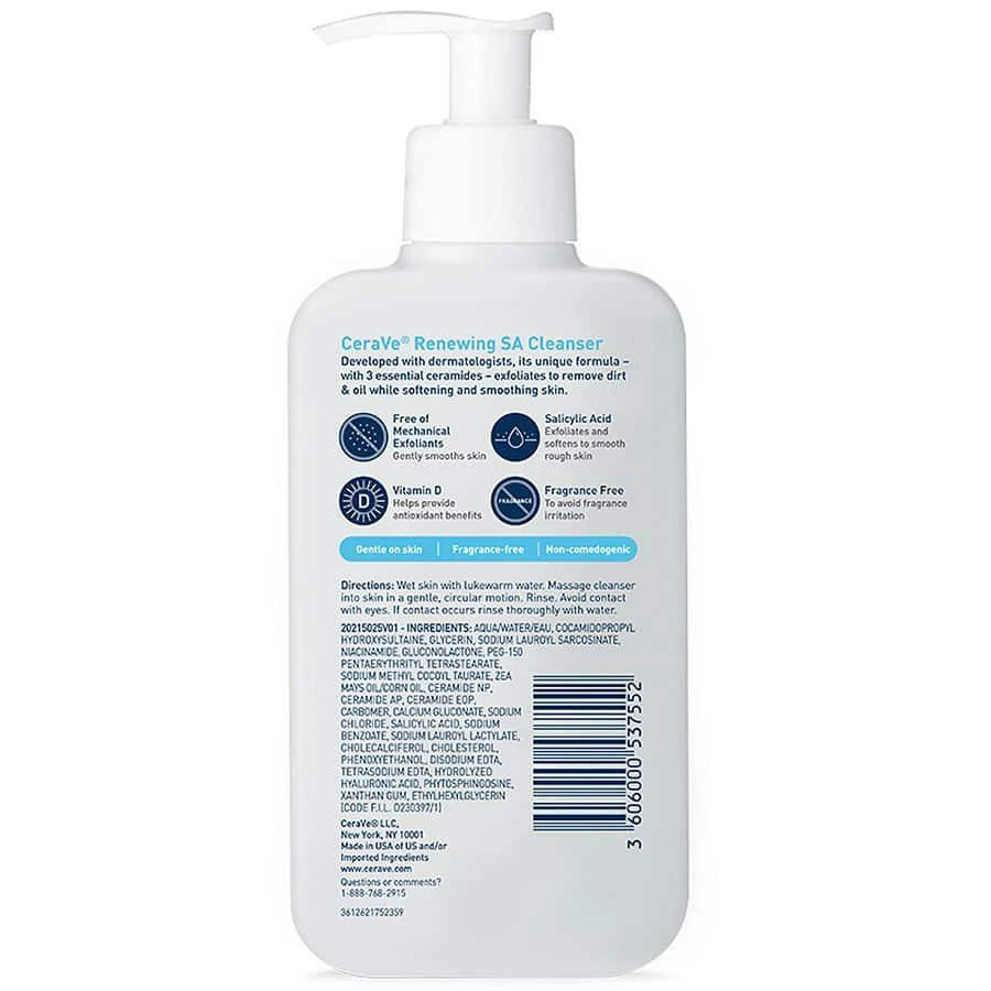 商品CeraVe|Renewing SA Body Cleanser Fragrance Free Body Wash,价格¥120,第2张图片详细描述