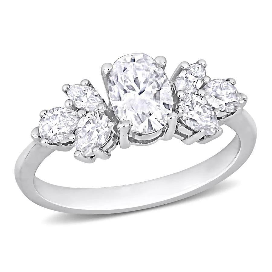 商品Amour|2 CT TGW Created Moissanite-White Fashion Ring 10k White Gold,价格¥3000,第1张图片