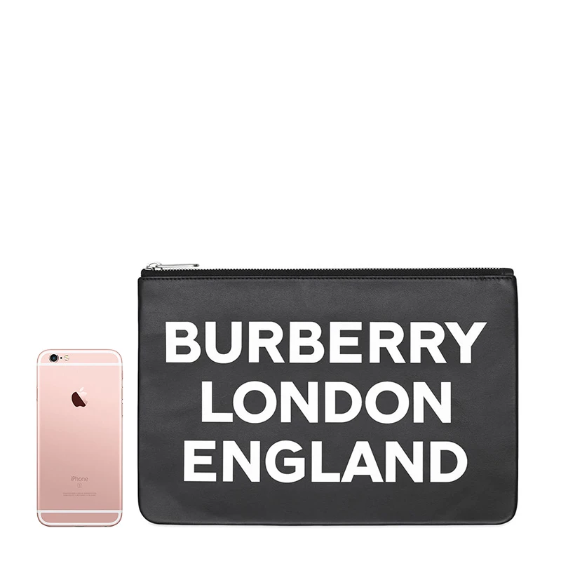 Burberry 博柏利 男士黑色小牛皮手拿包 8015695 商品