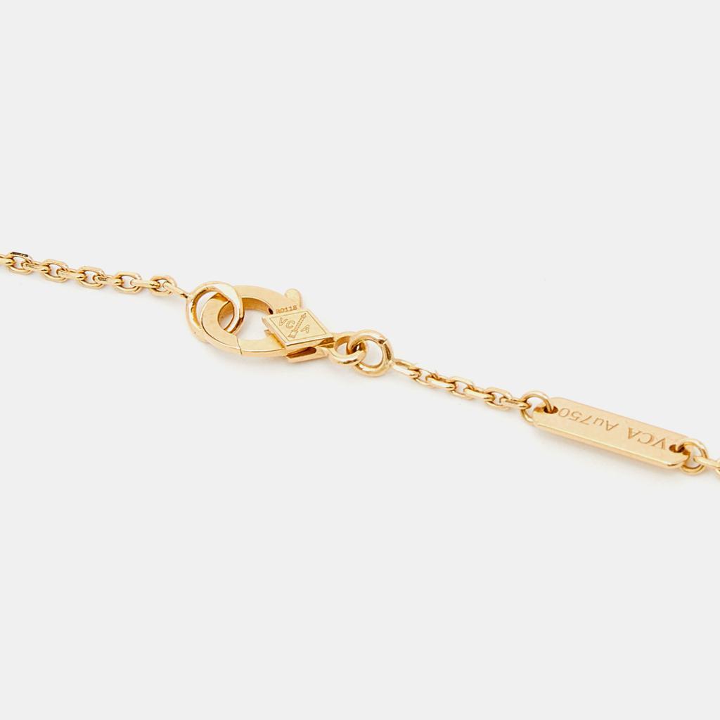 商品[二手商品] Van Cleef & Arpels|Van Cleef & Arpels Vintage Alhambra Gold Mother of Pearl Diamond 18k Yellow Gold Necklace,价格¥36446,第7张图片详细描述