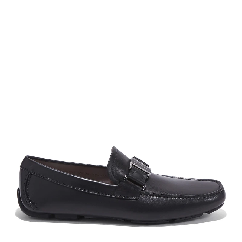 商品Salvatore Ferragamo|Salvatore Ferragamo 菲拉格慕 男士黑色牛皮驾车鞋 02-B166-698888,价格¥2818,第1张图片