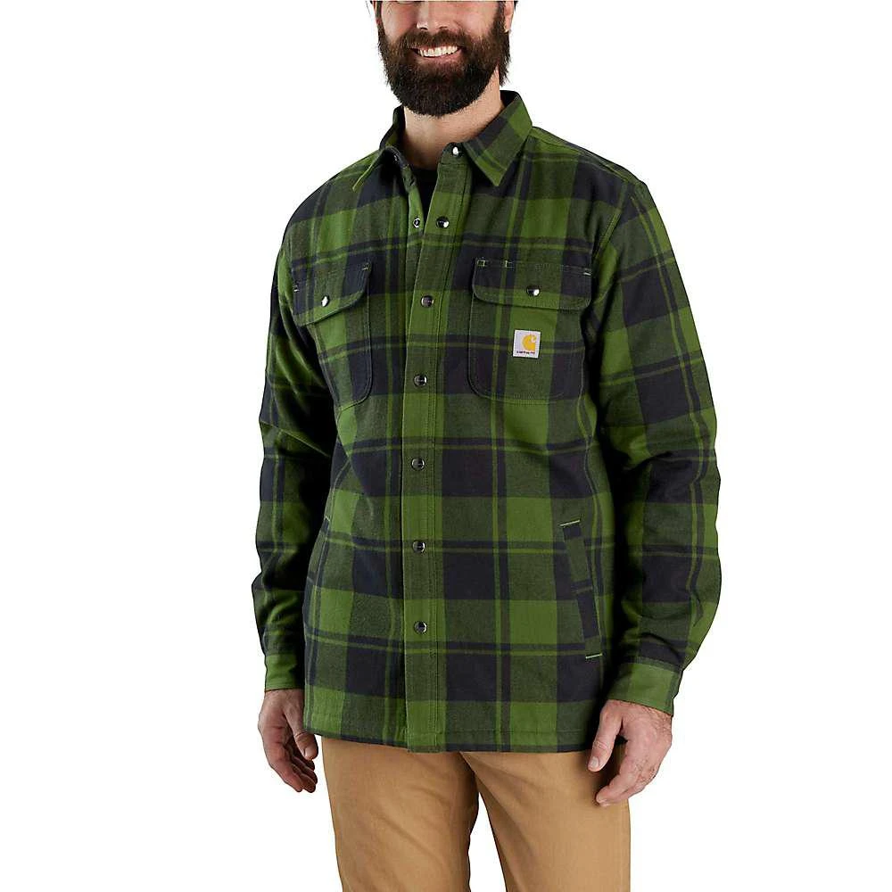 商品Carhartt|Carhartt Men's Relaxed Fit Flannel Sherpa-Lined Shirt Jac,价格¥742,第4张图片详细描述