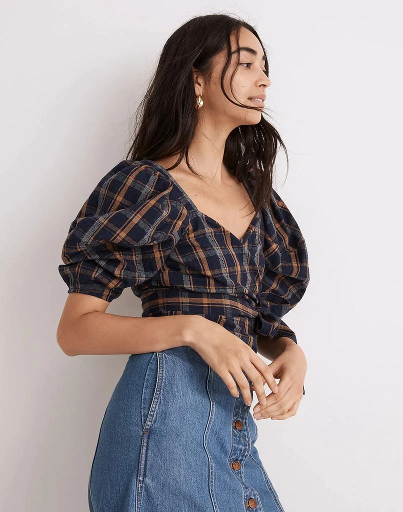 商品Madewell|Sweetheart Wrap Top in Plaid,价格¥476,第2张图片详细描述