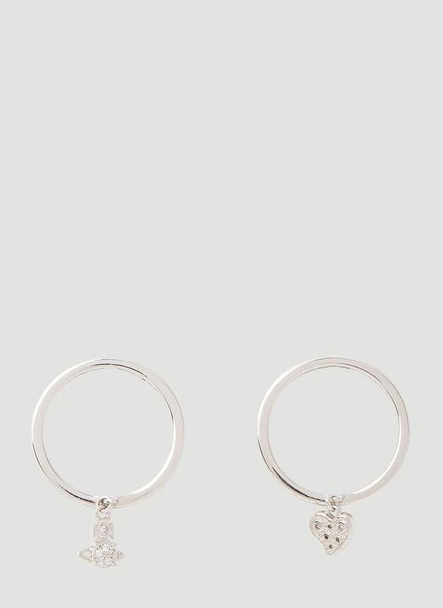 商品Vivienne Westwood|Set of Two Brandita Rings in Silver,价格¥1010,第4张图片详细描述