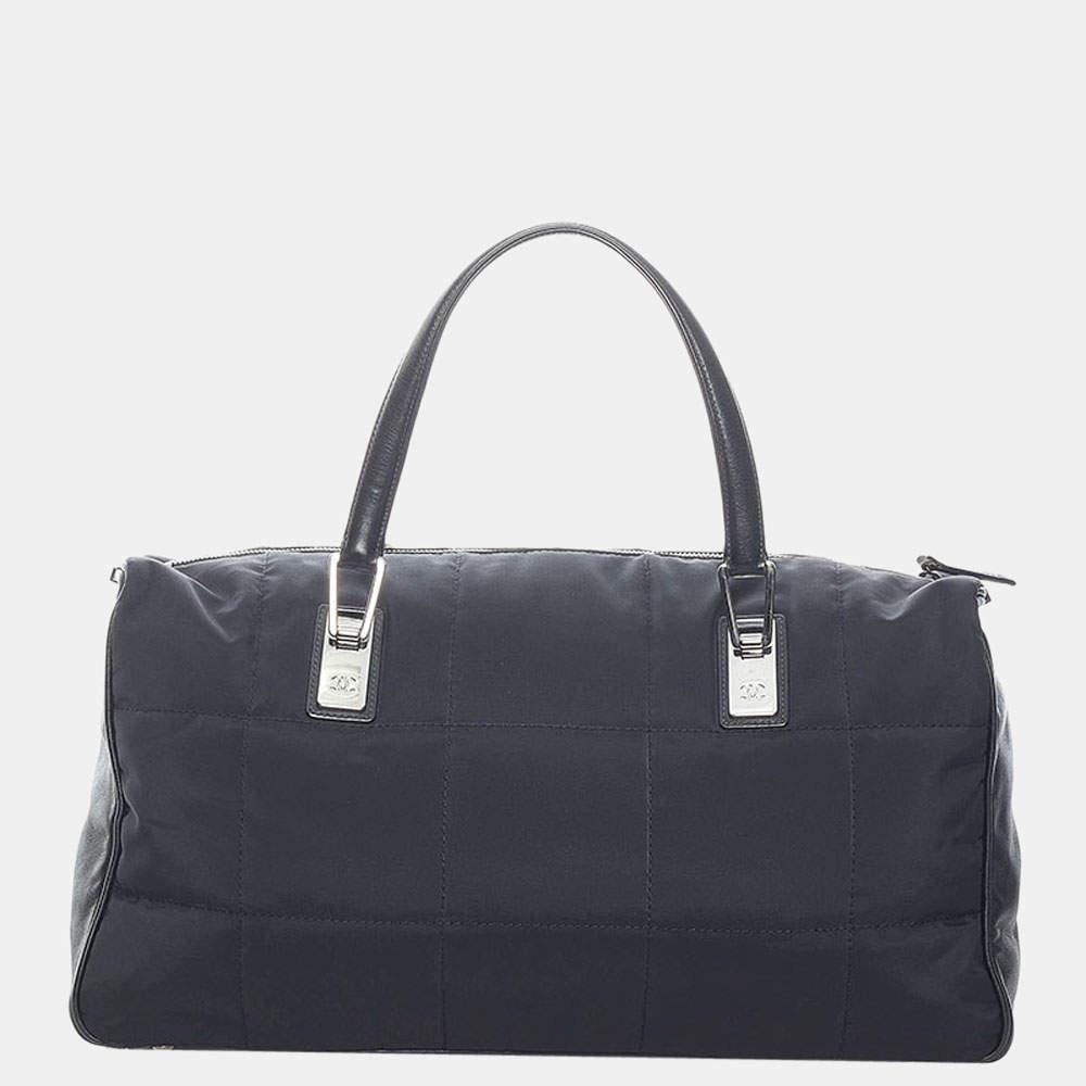 商品[二手商品] Chanel|Chanel Black Nylon Leather Boston CC Satchel Bag,价格¥7534,第5张图片详细描述