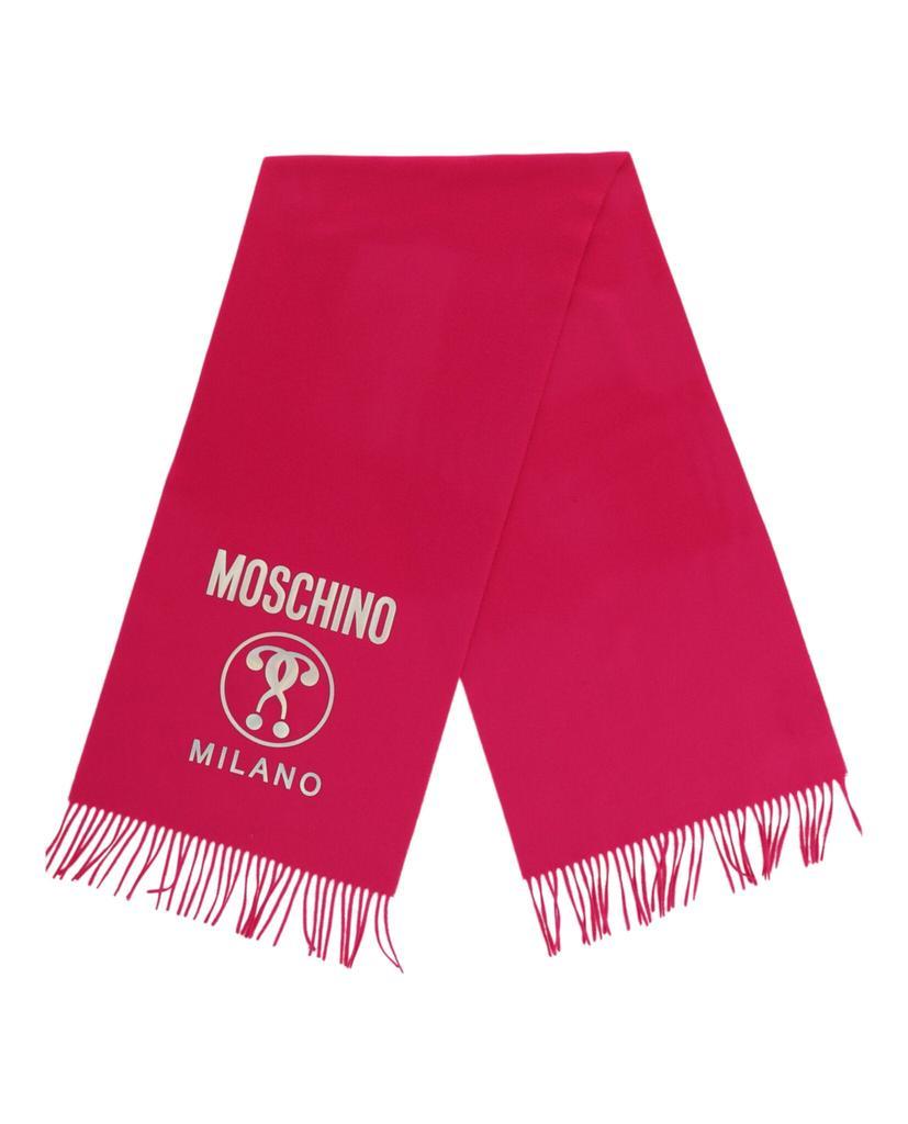 商品Moschino|Logo Fringe Wool Scarf,价格¥658,第4张图片详细描述