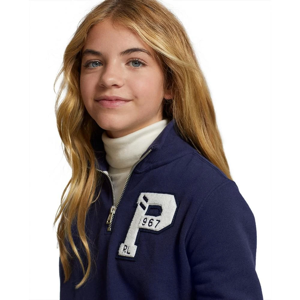 商品Ralph Lauren|Big Girls Long Sleeves Letterman Fleece Pullover,价格¥129,第2张图片详细描述