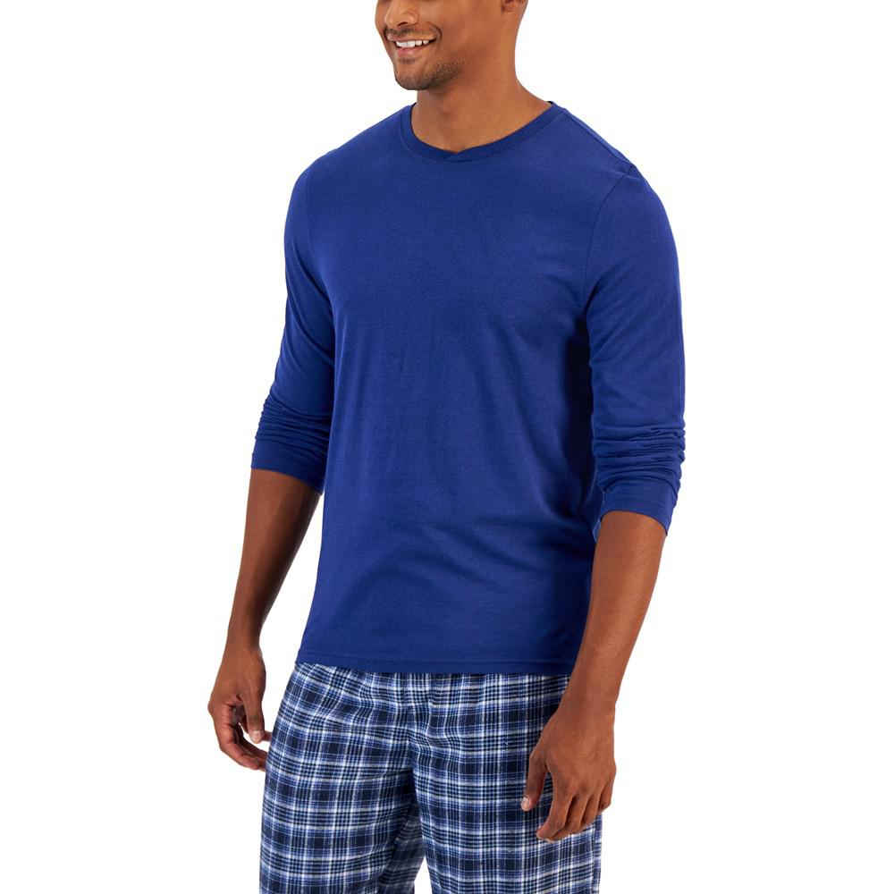 Men's Solid Long-Sleeve Pajama Top T-Shirt, Created for Macy's商品第1张图片规格展示